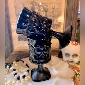Vintage RARE FIND! 1970’s Noritake Spotlight Vintage Ebony Black Glass Goblet